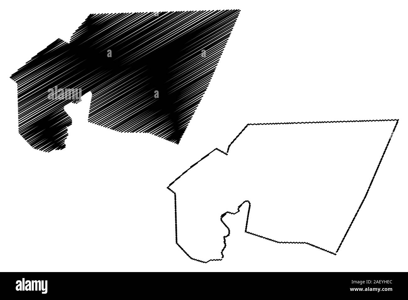 Région du Tagant (régions de la Mauritanie, République islamique de Mauritanie) map vector illustration gribouillage, croquis du Tagant site Illustration de Vecteur