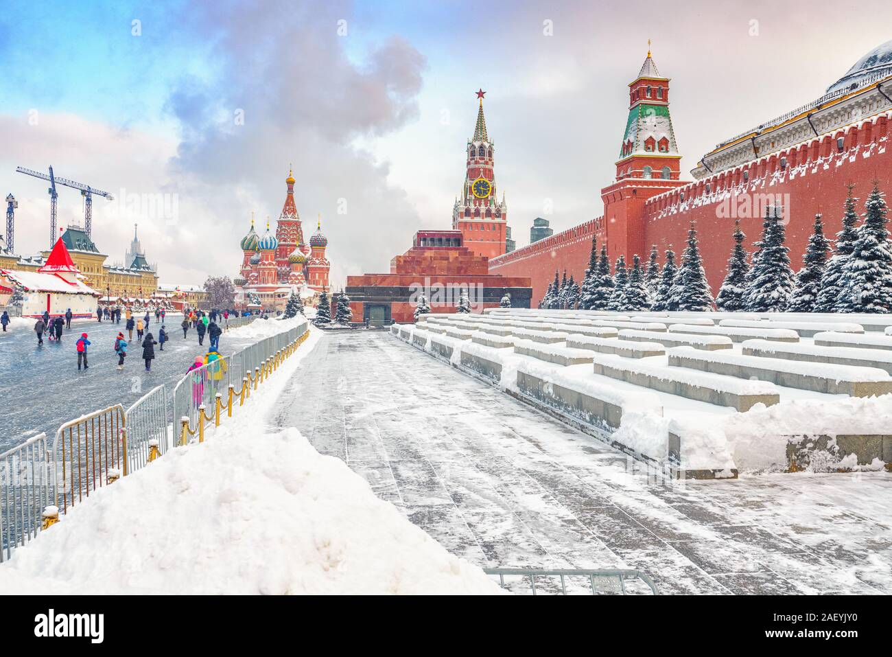 La place Rouge à Moscou à l'hiver Banque D'Images