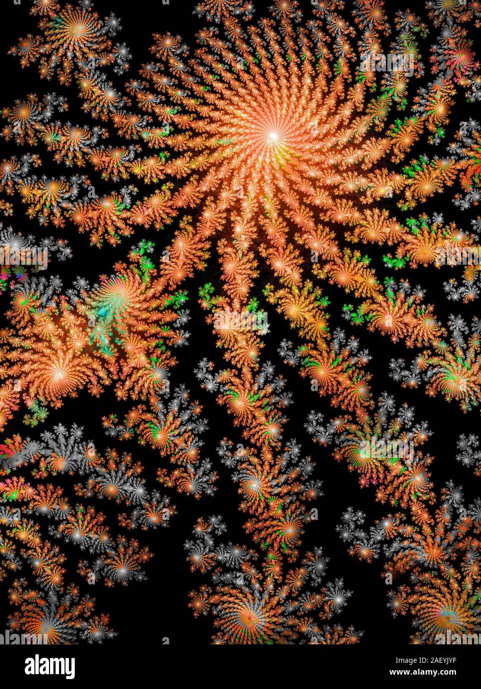 La conception moderne des fractales : la lumière des cristaux Banque D'Images