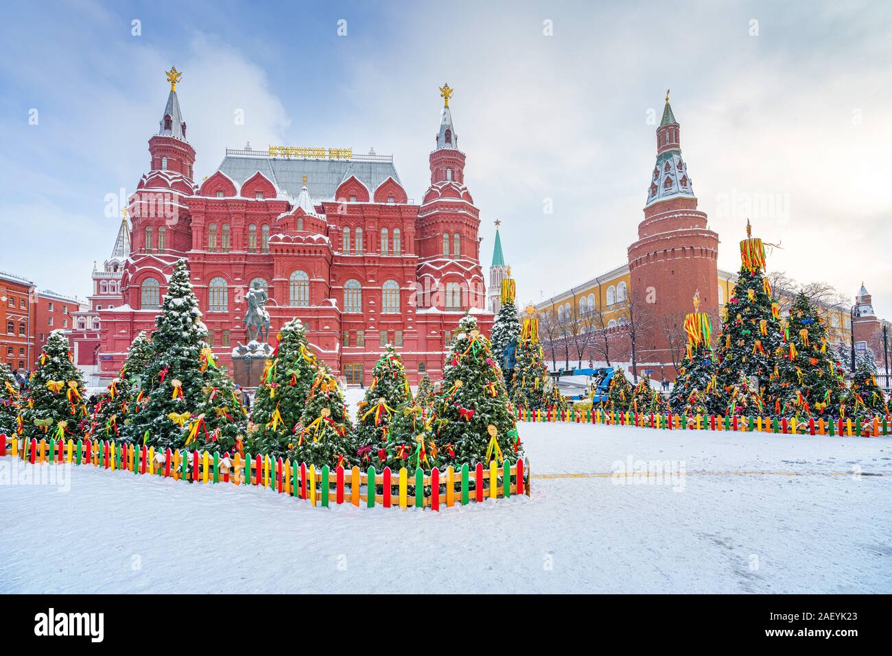 Le temps de Noël à Moscou Russie Banque D'Images