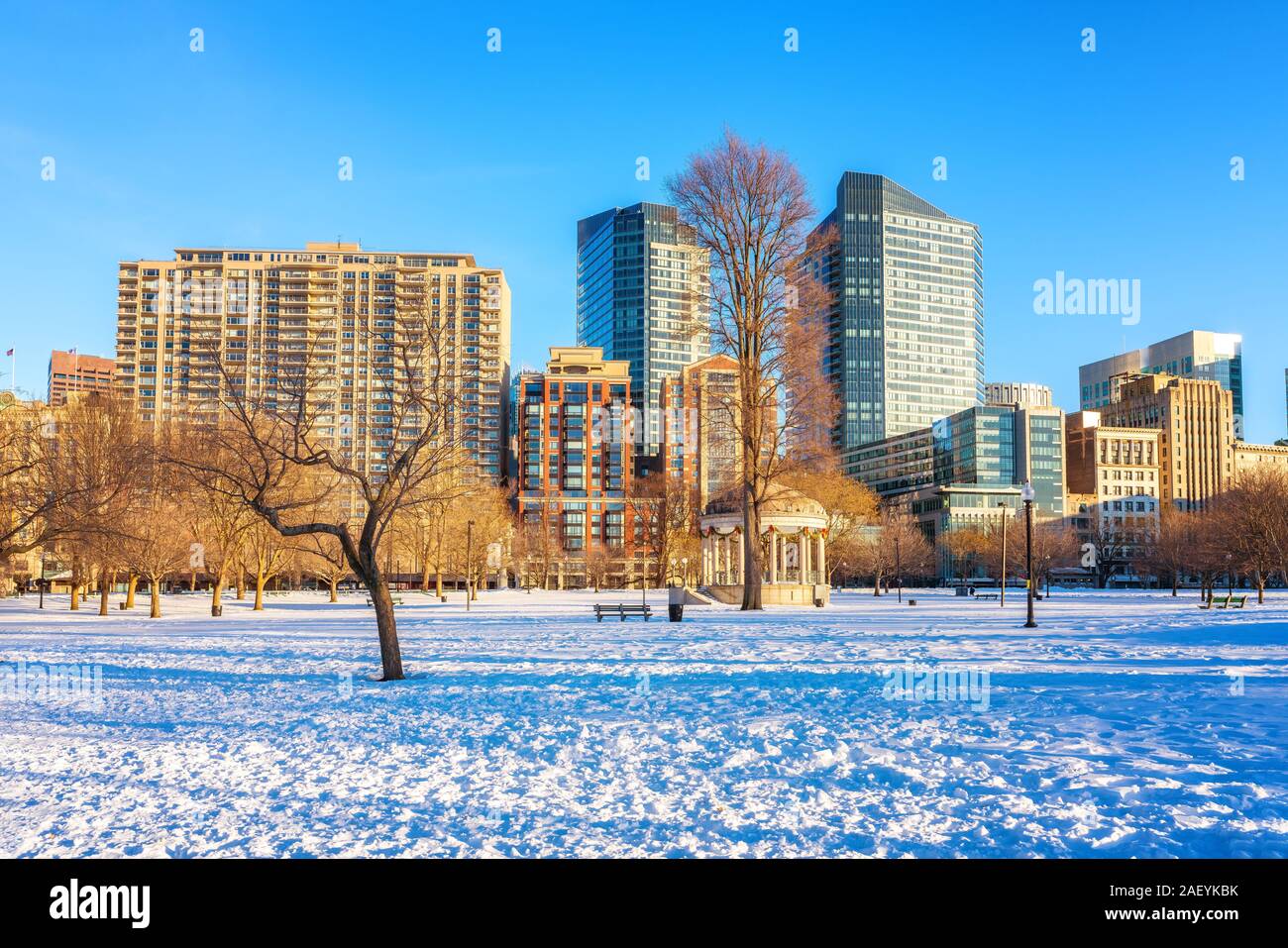 Boston common at winter Banque D'Images