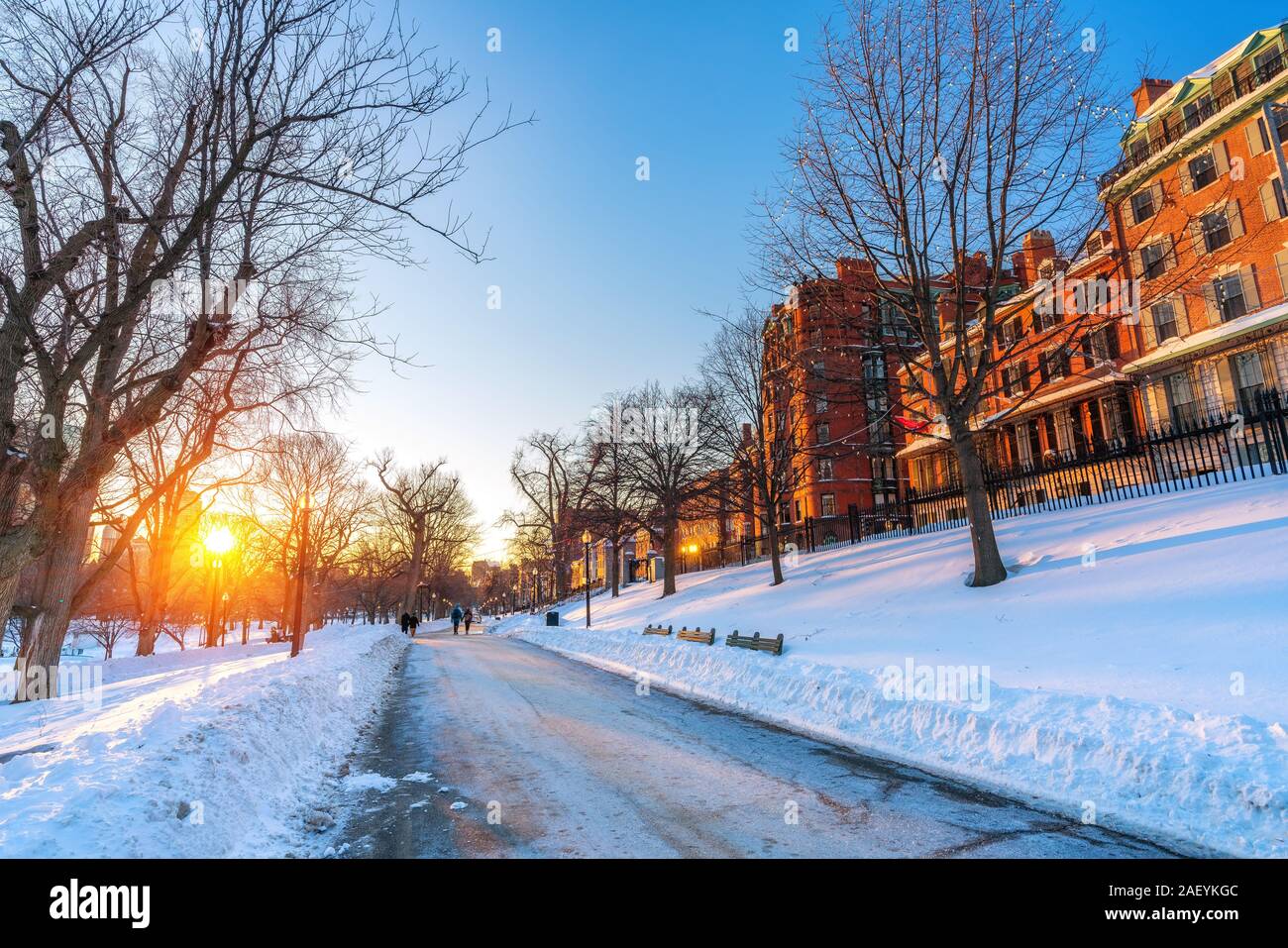 Boston common at winter Banque D'Images