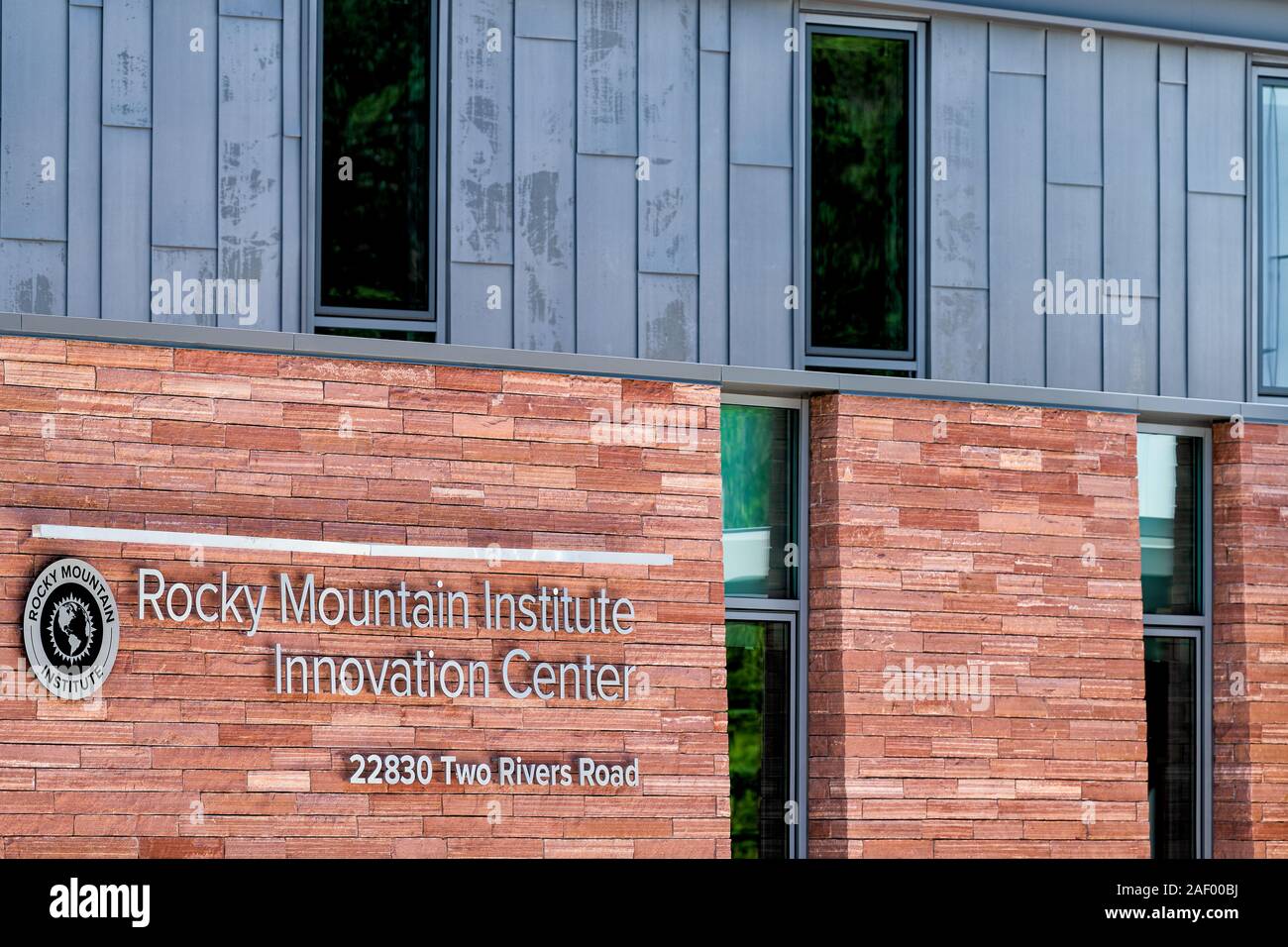 Basalte, USA - 14 juillet 2019 - Colorado ville libre de l'extérieur de l'édifice moderne de Rocky Mountain Institute Innovation Centre Banque D'Images