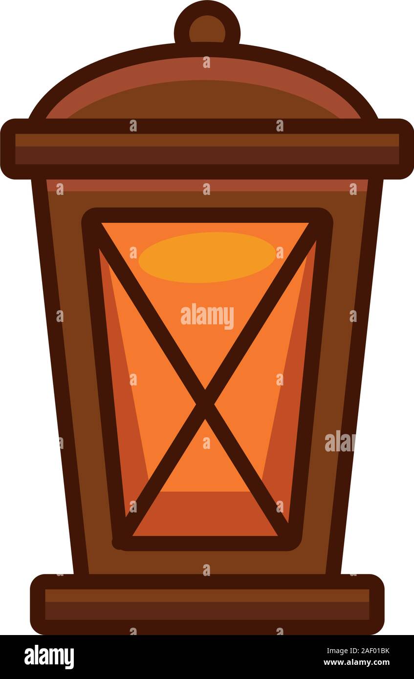 Icône isolé antique lanterne au kérosène Illustration de Vecteur