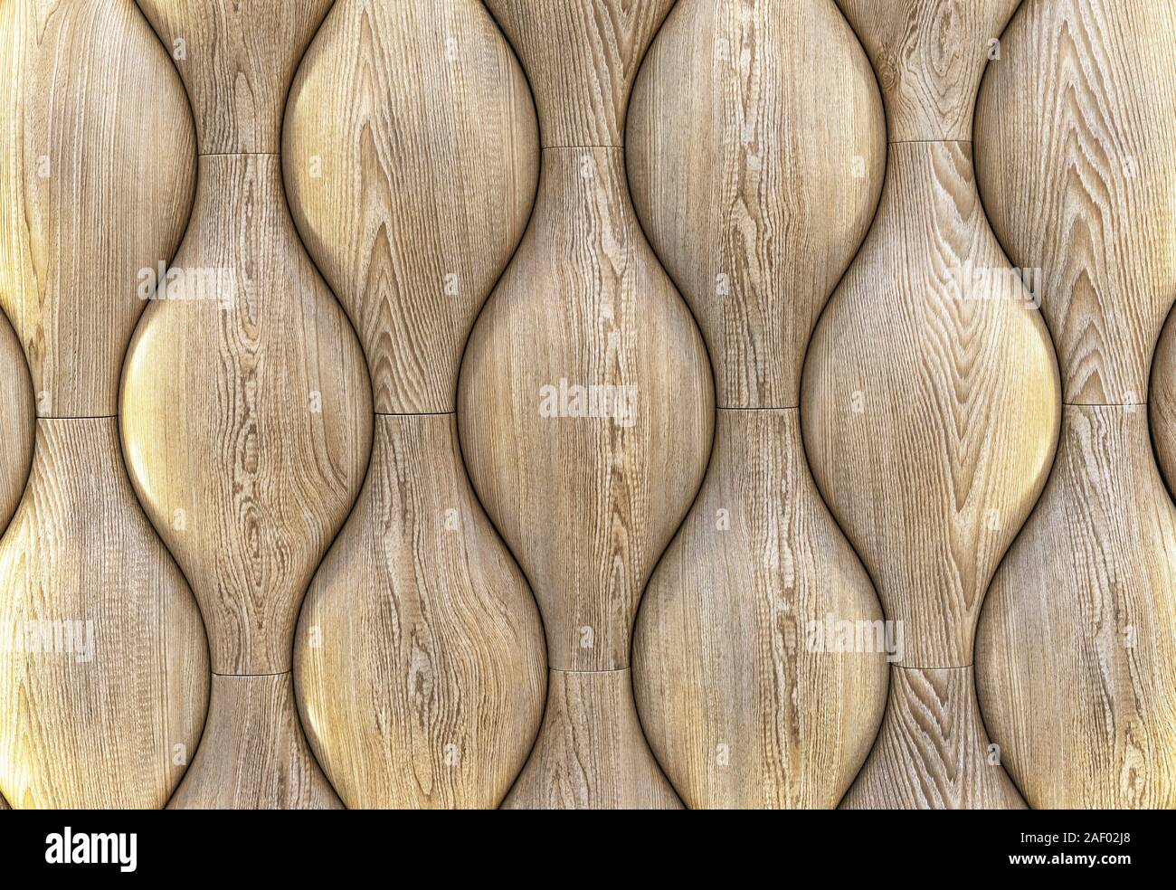 Panneau mural en bois avec effet 3D. Texture bois volumétrique. Banque D'Images