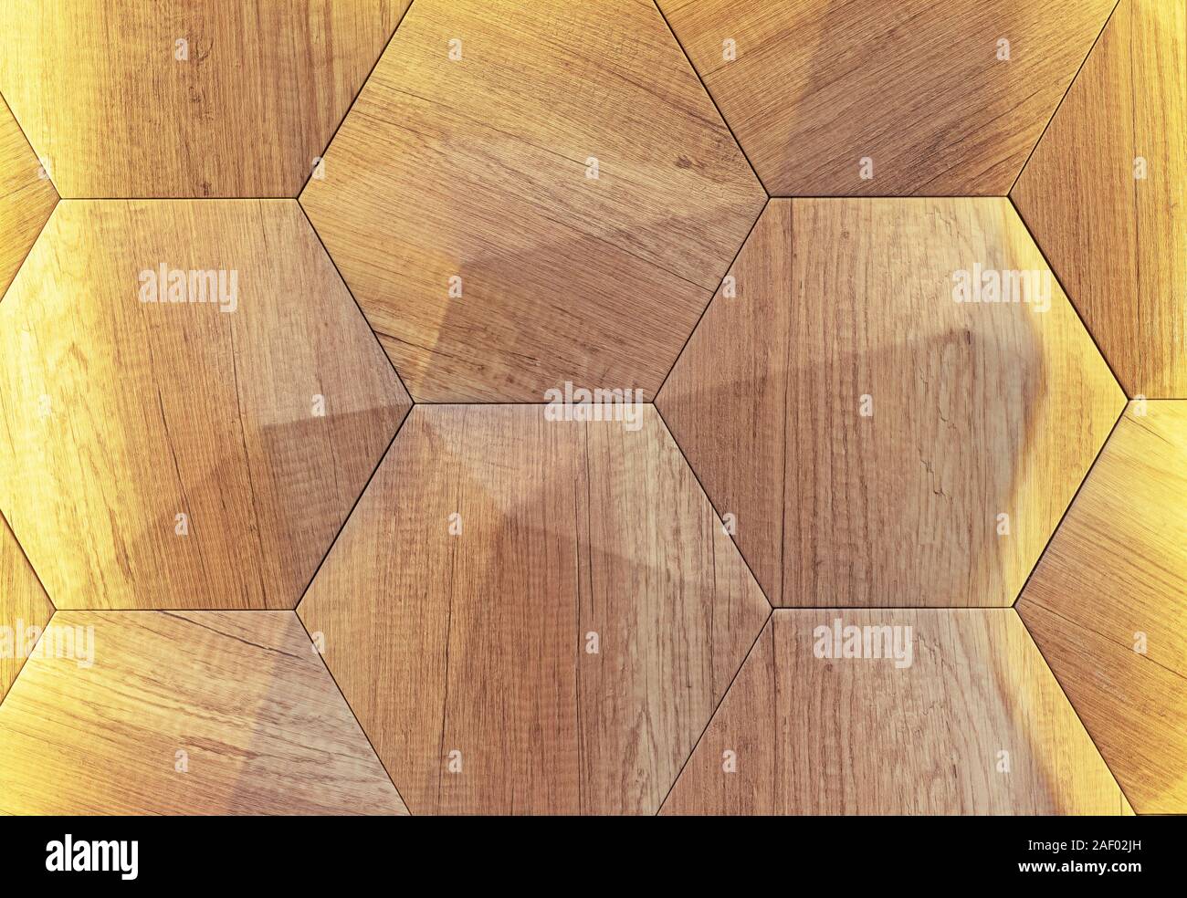 Panneau mural en bois avec effet 3D. Texture bois volumétrique. Banque D'Images