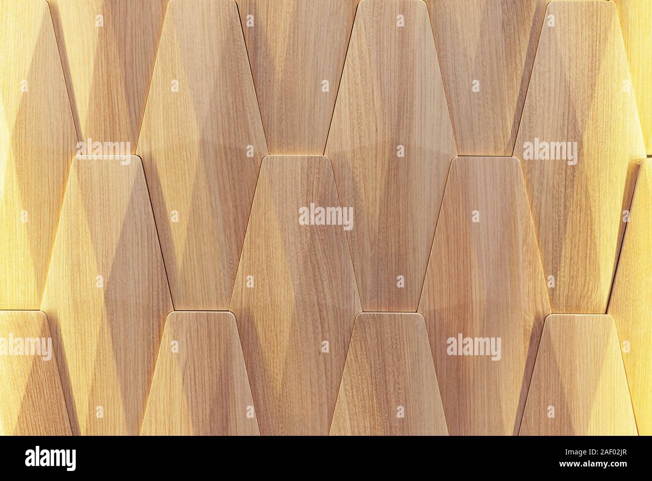Panneau mural en bois avec effet 3D. Texture bois volumétrique. Banque D'Images