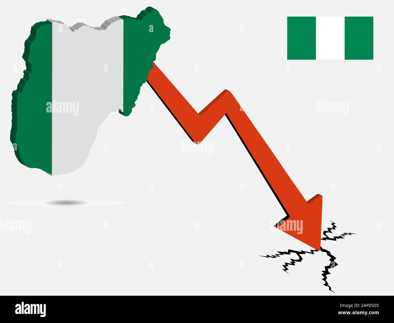 Illustration du vecteur de crise économique du Nigeria EPS 10 Illustration de Vecteur