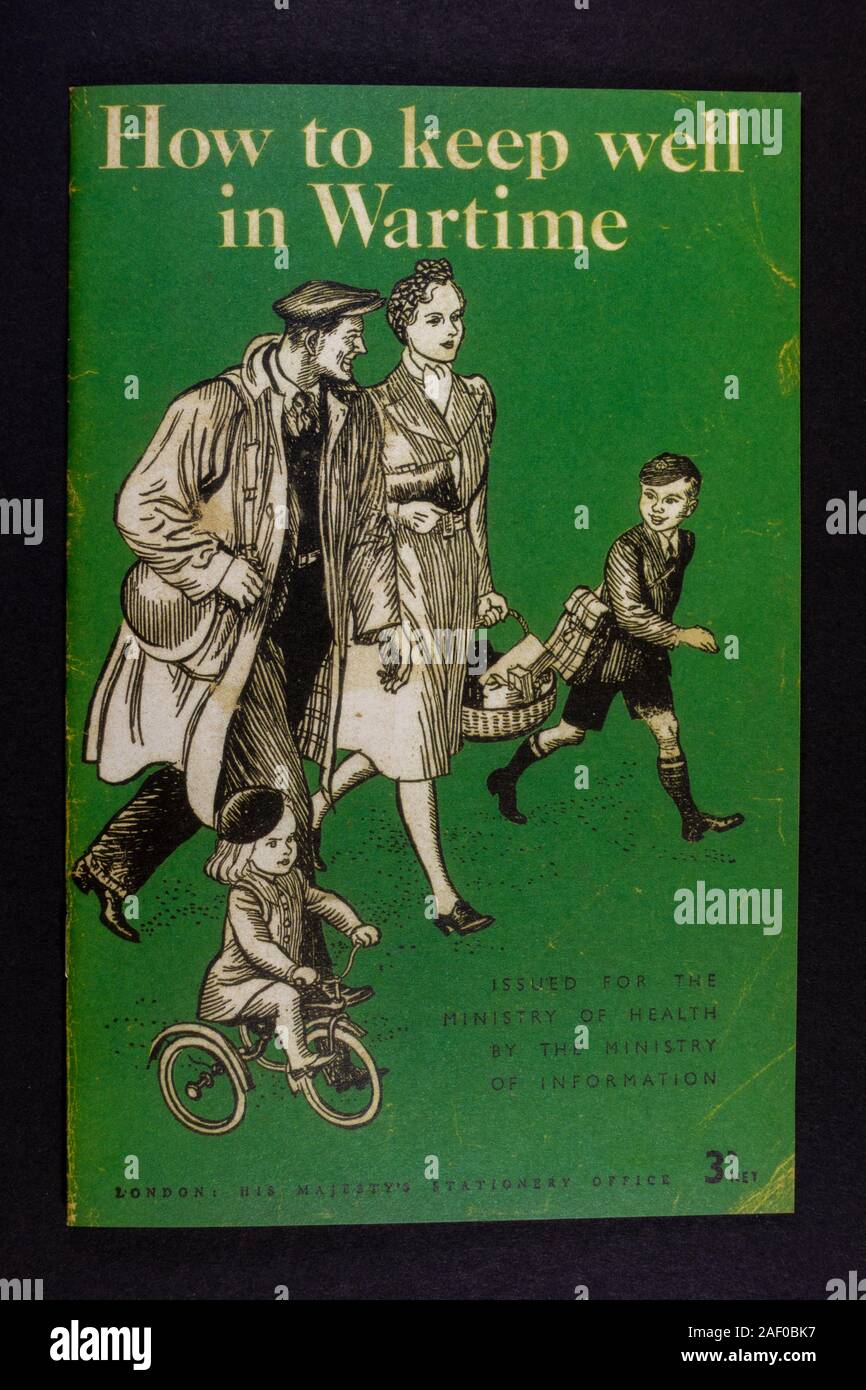 Première couverture du livret « Comment bien garder en temps de guerre », un morceau de répliques de souvenirs de la seconde Guerre mondiale concernant la vie au Royaume-Uni. Banque D'Images