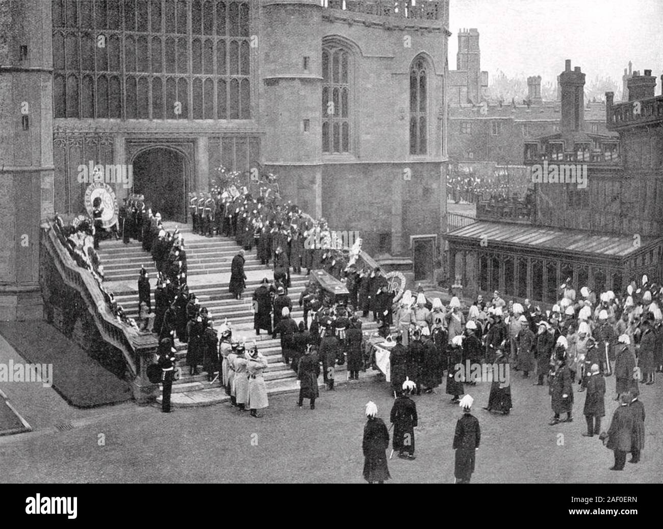 La reine Victoria (1819-1901) son cercueil en laissant la Chapelle St George du château de Windsor, le samedi 2 février 1901 Banque D'Images