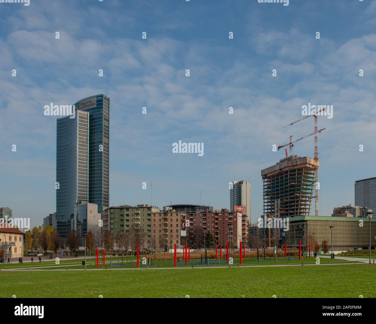 Milan Italie 4 Décembre 2019:Palazzo Lombardia est un complexe de bâtiments, y compris un 161,3 mètres de haut gratte-ciel. Banque D'Images