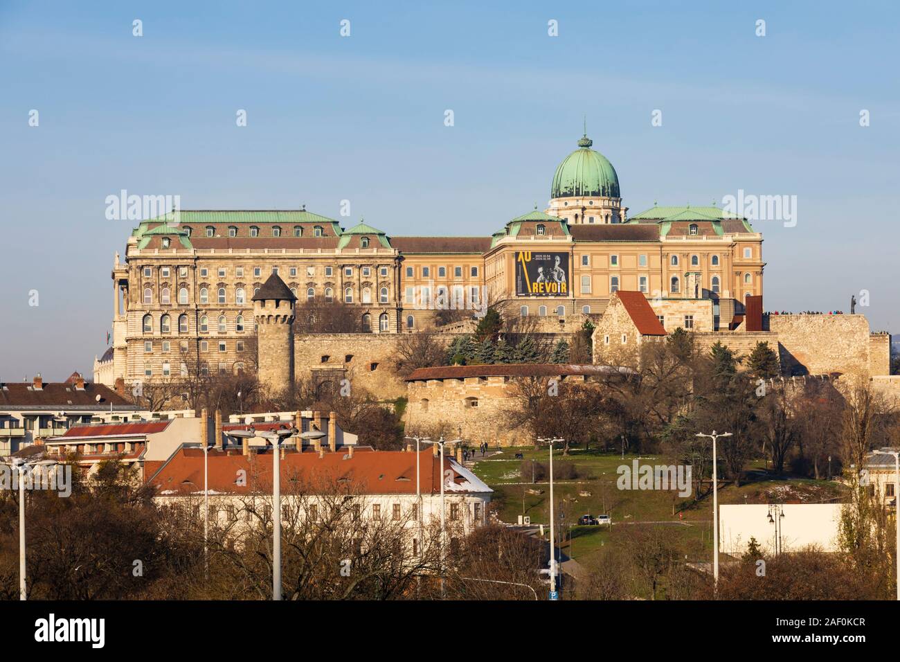 Le Palais Royal, le château de Buda, l'hiver à Budapest, Hongrie. Décembre 2019 Banque D'Images