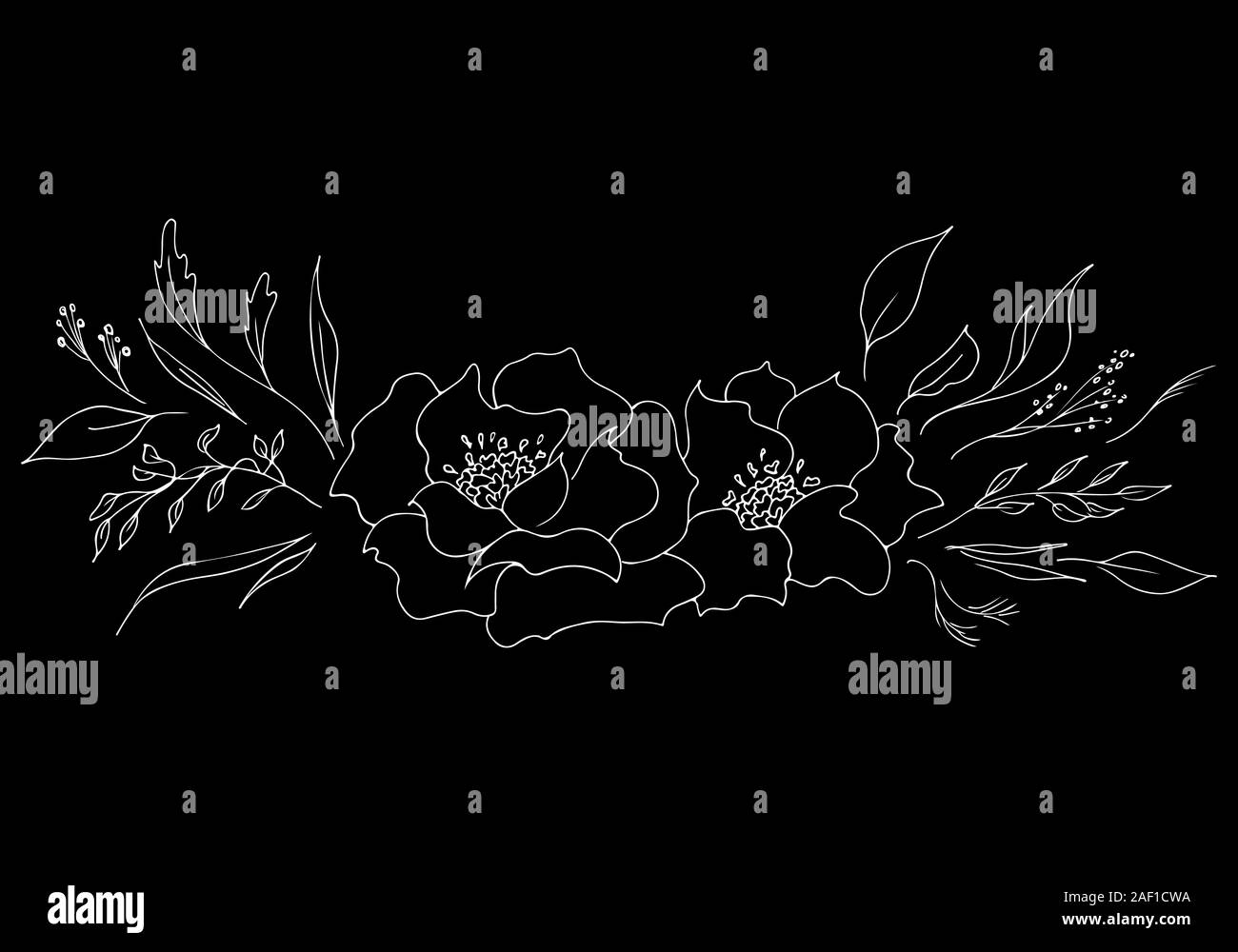 Dessinés à la main, gravée abstract orchid. Fleurs rétro contour main orchidée, grande conception pour tout usage. Contours vecteur. Arrière-plan de la nature. Scieries de pla Illustration de Vecteur