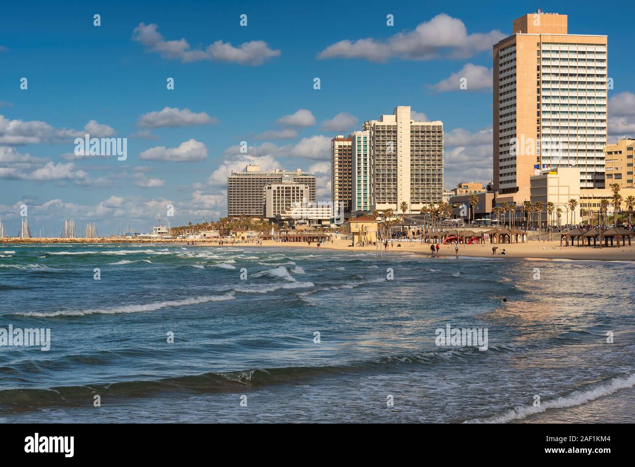 Plage de la ville de Tel Aviv, Israël Banque D'Images