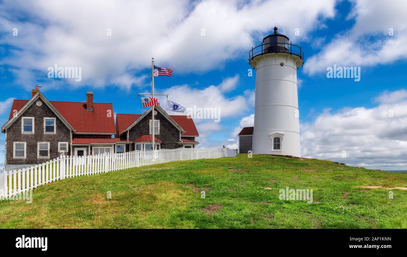 Nobska lighthouse à Cape Cod, Massachusetts, États-Unis. Banque D'Images