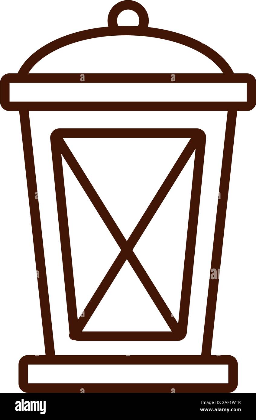 Icône isolé antique lanterne au kérosène Illustration de Vecteur