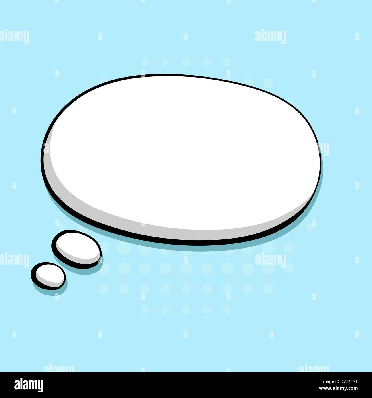 Bulle de style bande dessinée. Message en blanc sur fond bleu. Hand drawn doodle Illustration de Vecteur
