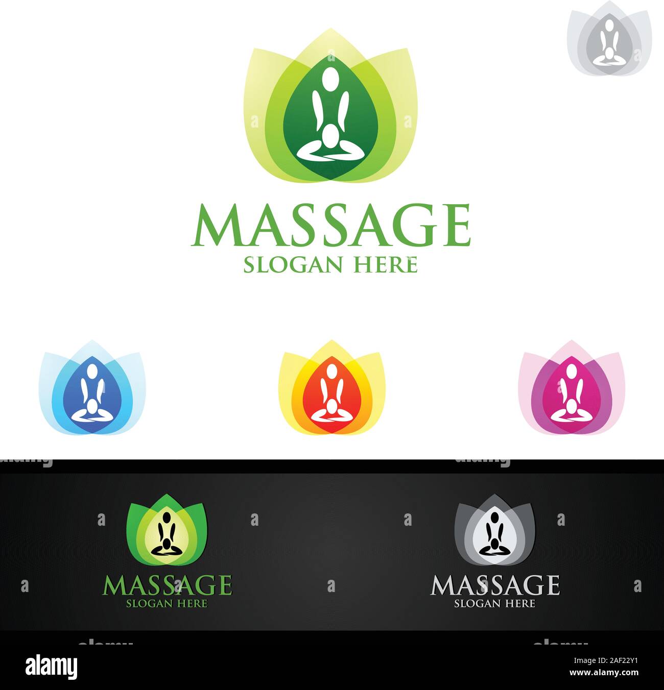 La chiropractie, la massothérapie, les maux de dos et l'ostéopathie Logo Design Illustration de Vecteur