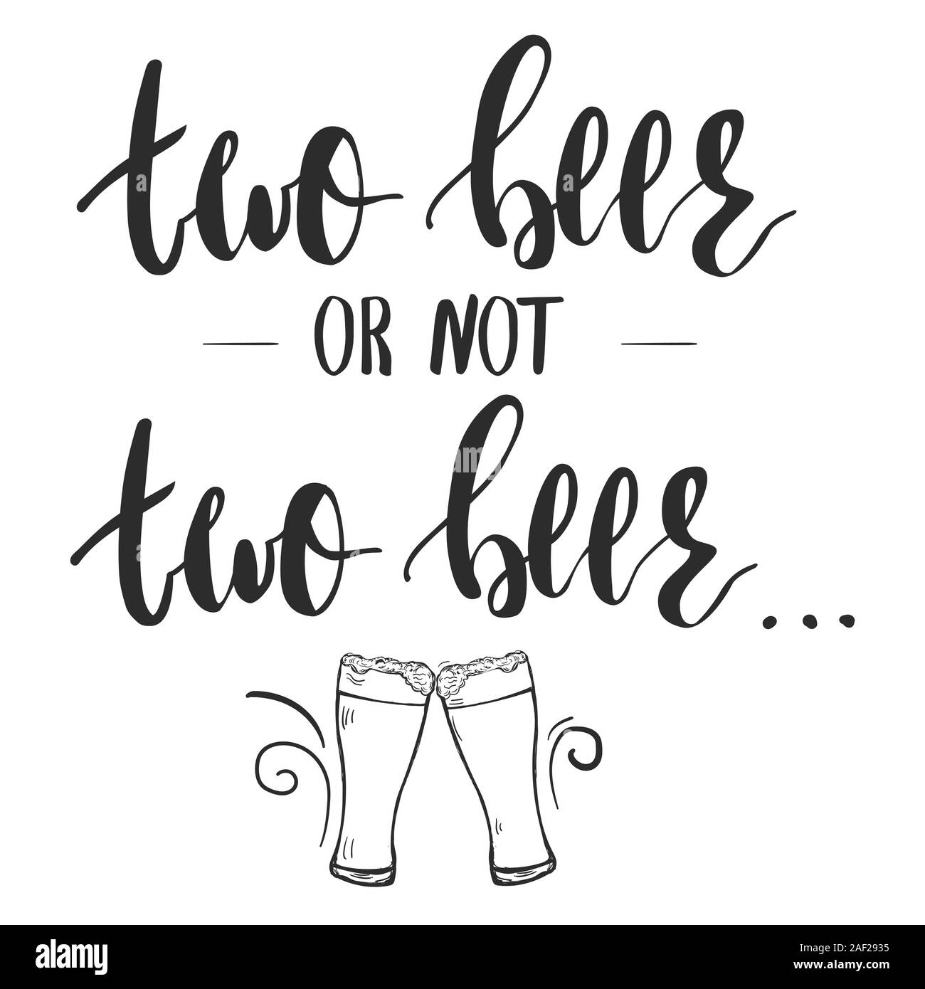 Modèle d'affiche à part deux lettres de la bière ou pas à la bière Illustration de Vecteur