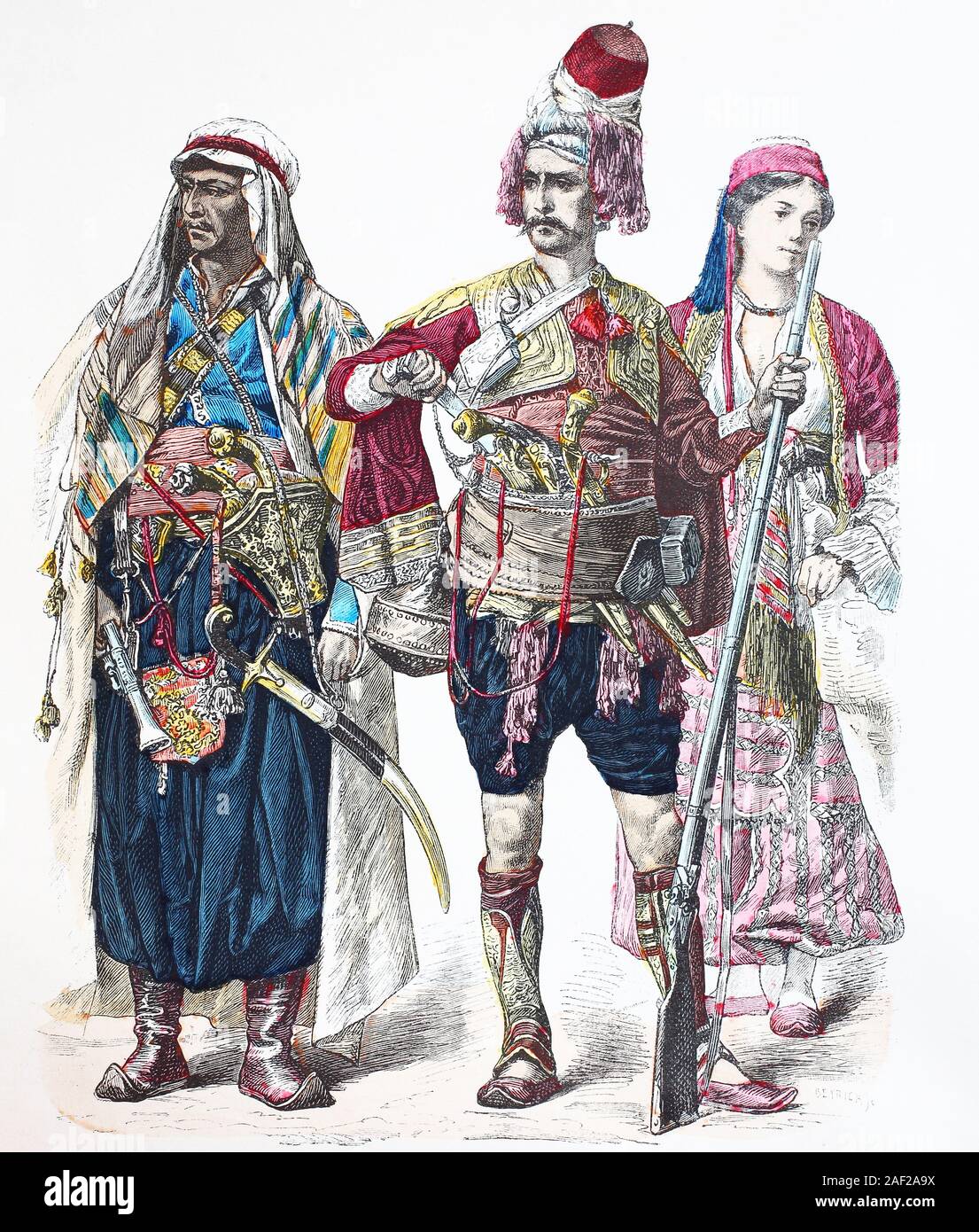 Costume national, des vêtements, de l'histoire des costumes, maronite du Liban, habitant de Zeibek, femme chrétienne du Liban, en 1880, Volkstracht, Kleidung, Geschichte der Kostüme, Maronite aus dem Liban, Bewohner von Zeibek, christliche Frau aus Liban, 1880 Banque D'Images
