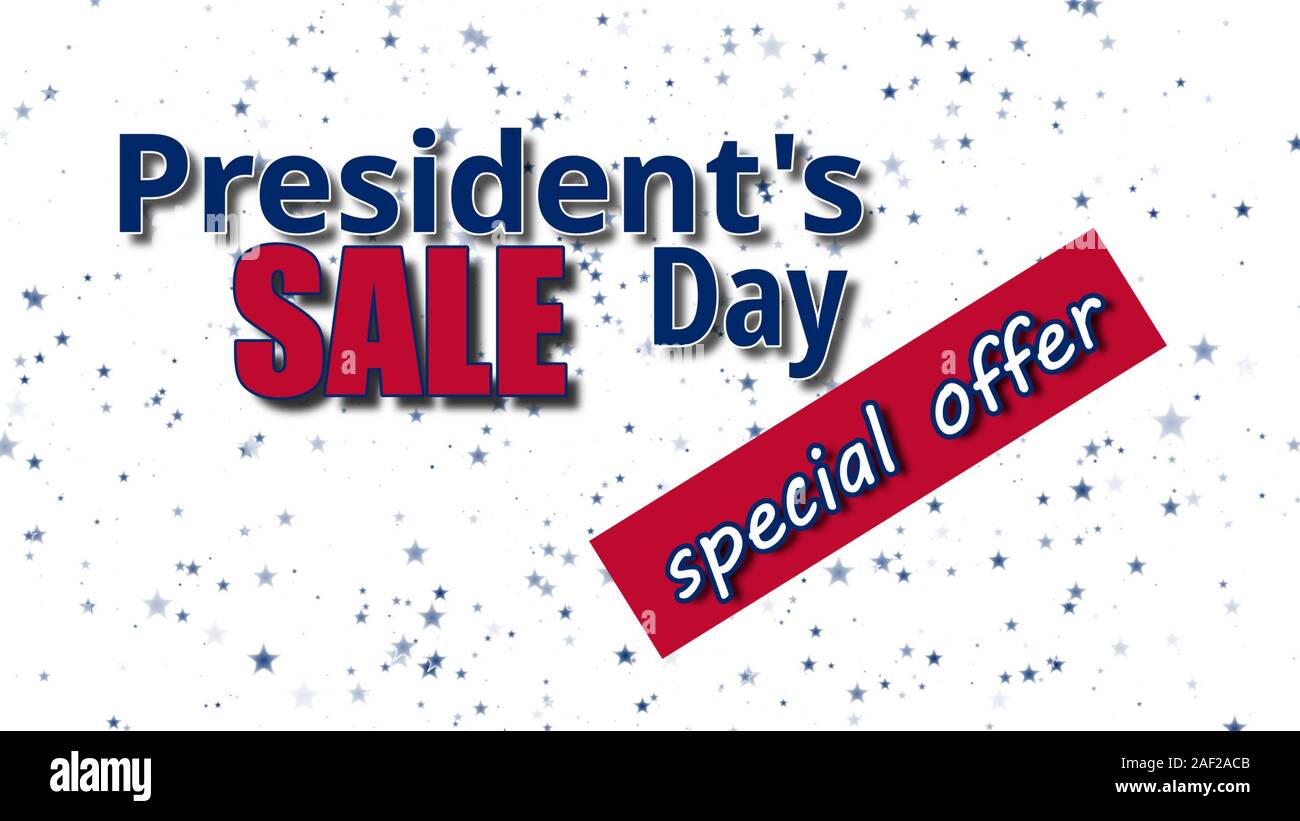 Le President's Day la vente et l'offre spéciale text Banque D'Images