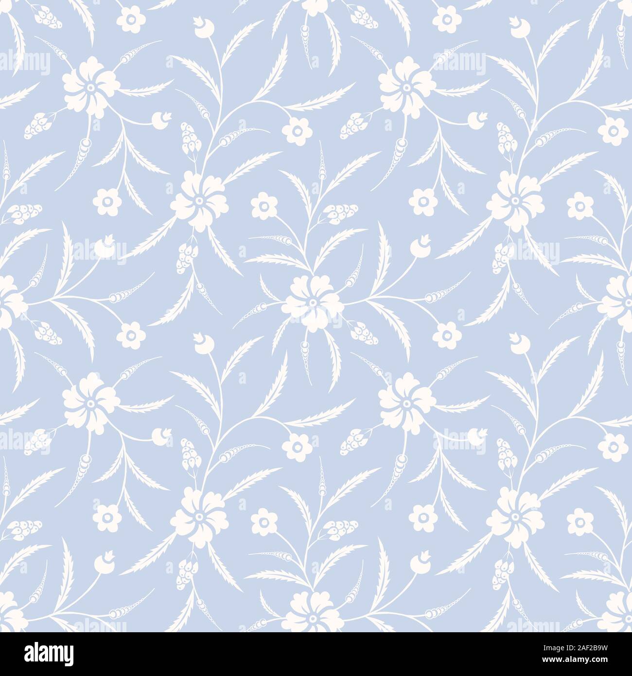 Floral traditionnel monochrome transparente. Modèle Vecteur Chintz Défilement classique lumineux fleurs et feuillage Contexte parfait pour les textiles et de la mode Illustration de Vecteur