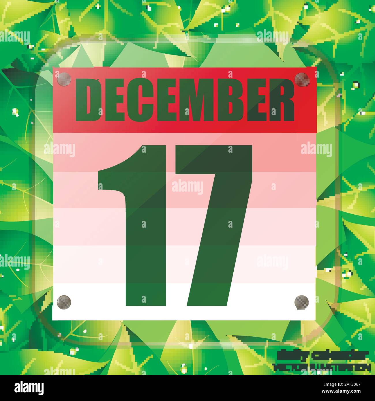 L'icône le 17 décembre. Pour la planification jour important. Bannière pour les jours fériés et les jours spéciaux. Dix-septième décembre icône. Vector Illustration Image Vectorielle Stock - Alamy