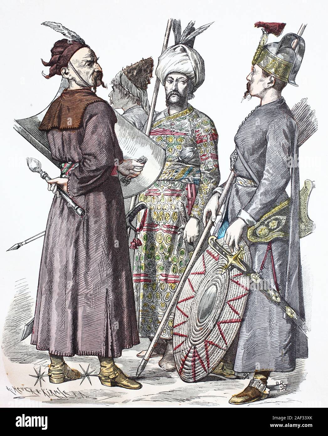 Costume national, des vêtements, de l'histoire des costumes, les militaires turcs, 17e siècle, Volkstracht, Kleidung, Geschichte der Kostüme, türkisches Militär, 17. Jahrhundert Banque D'Images