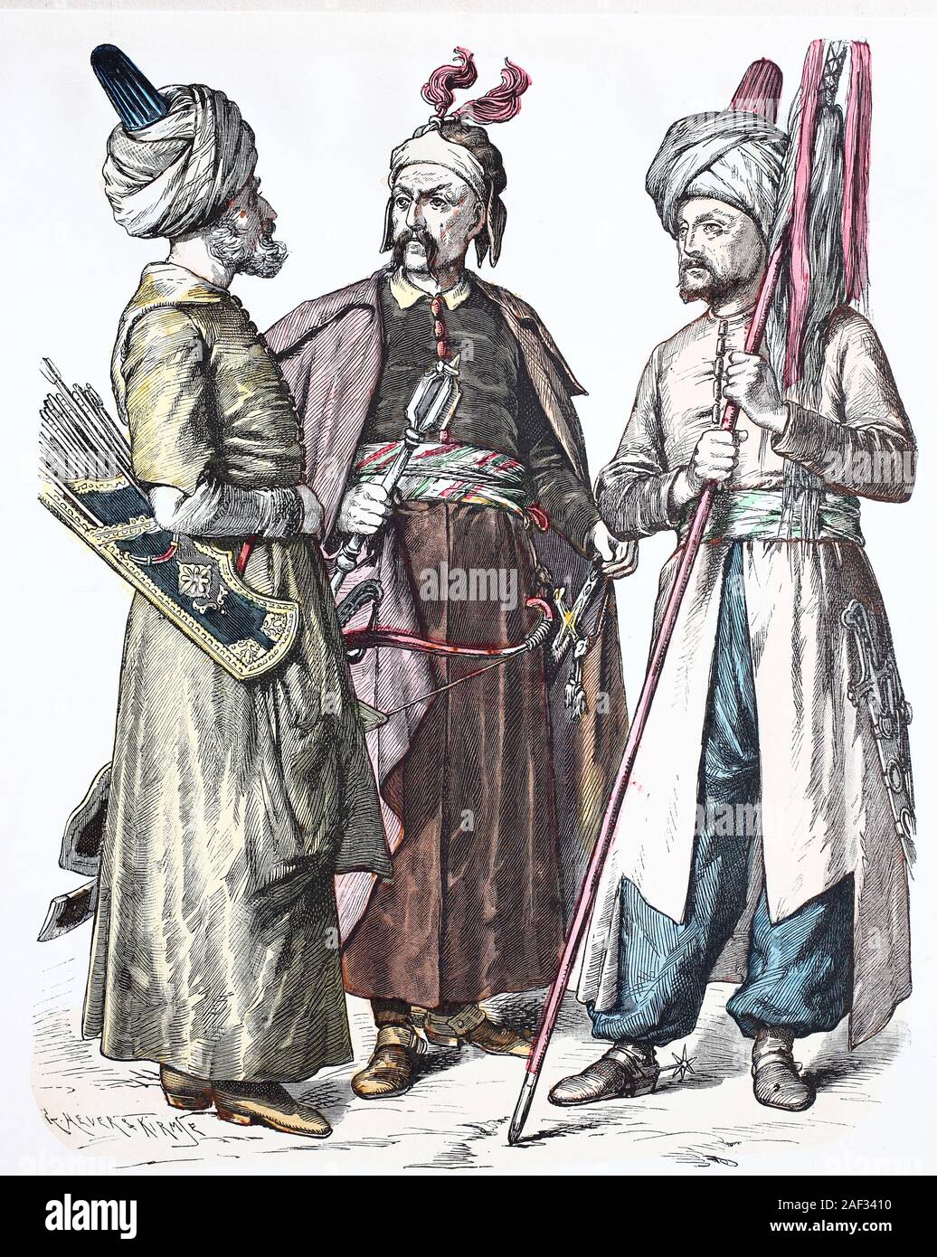 Costume national, des vêtements, de l'histoire des costumes, les militaires turcs, Turquie, 17e siècle, Volkstracht, Kleidung, Geschichte der Kostüme, türkisches Militär, Türkei, 17. Jahrhundert Banque D'Images