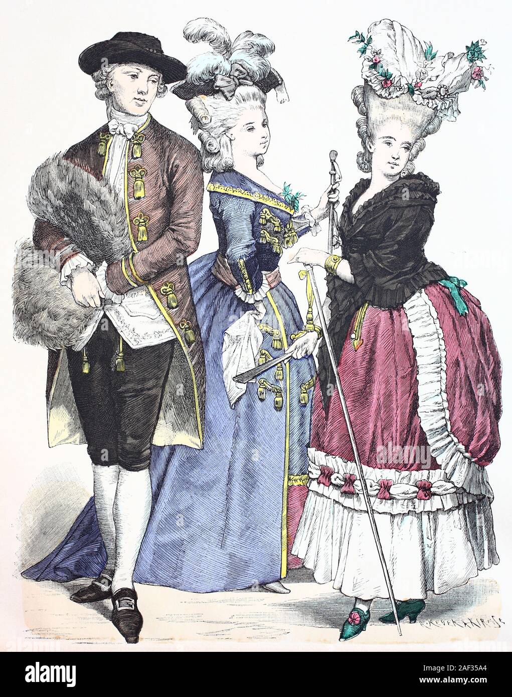 Les gens en costume du 18ème siècle Banque de photographies et d’images ...