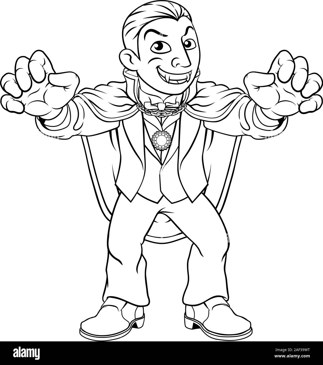 Dracula Vampire Halloween Monster Cartoon Illustration de Vecteur