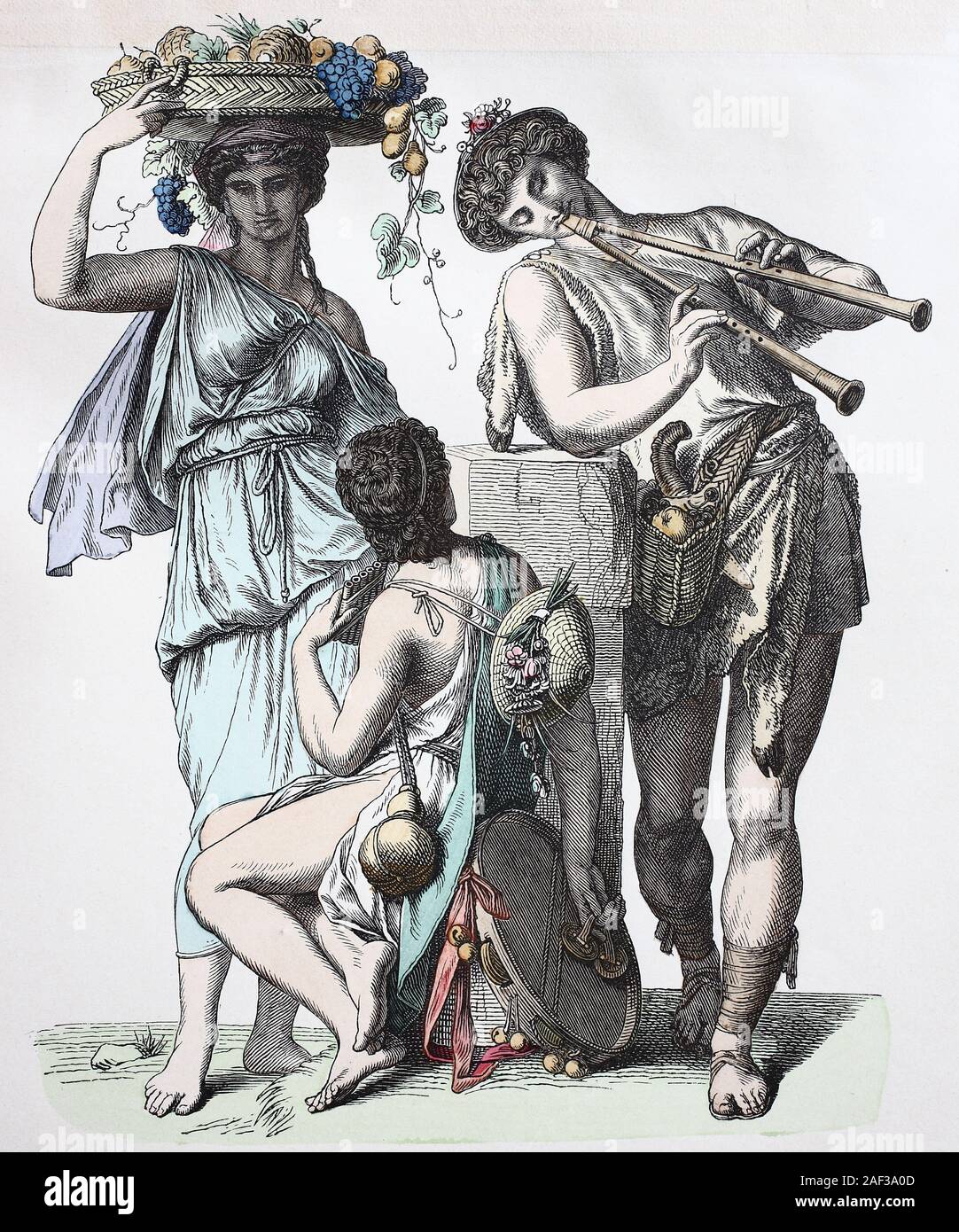 Costume national, des vêtements, de l'histoire des costumes, des compatriotes grecs de l'époque, plus récents The Prechristian Volkstracht, Kleidung, Geschichte der Kostüme, griechische vorchristlichen Landsleute aus der Zeit Banque D'Images