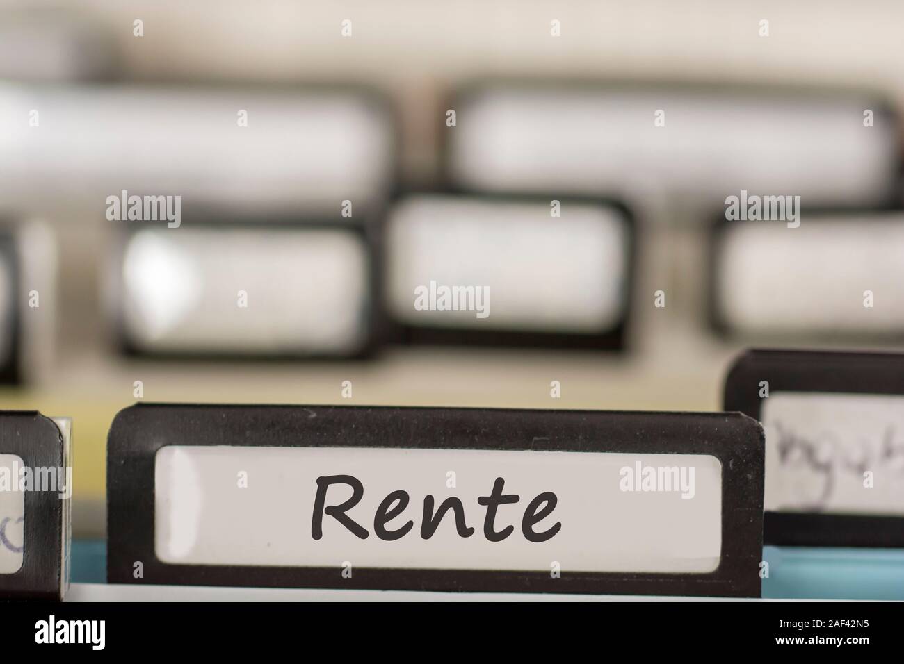 Ancien onglet avec le mot allemand pour les régimes Banque D'Images