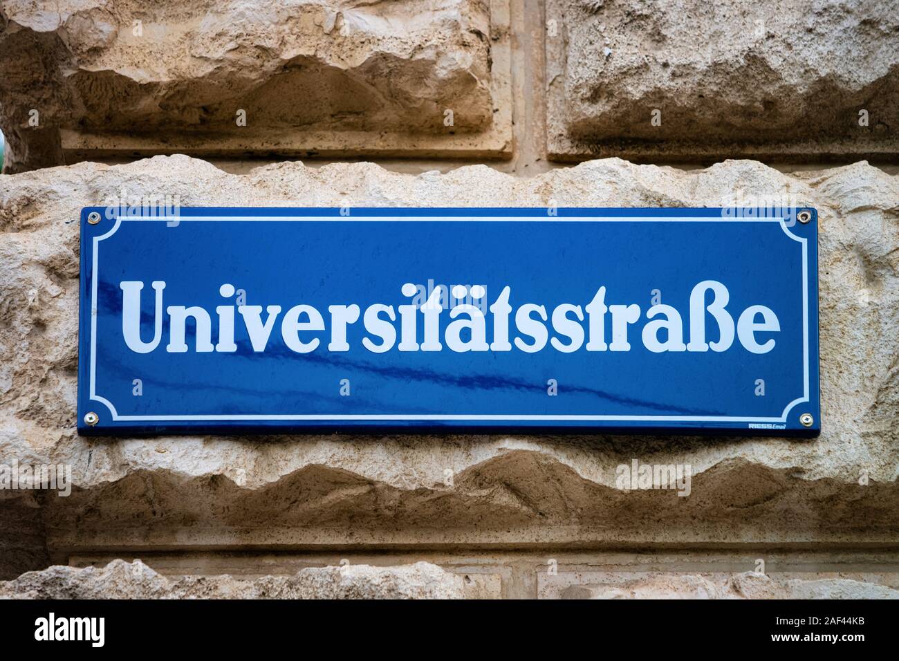 Universitaetsstrasse plaque de rue à l'Université de Vienne Banque D'Images