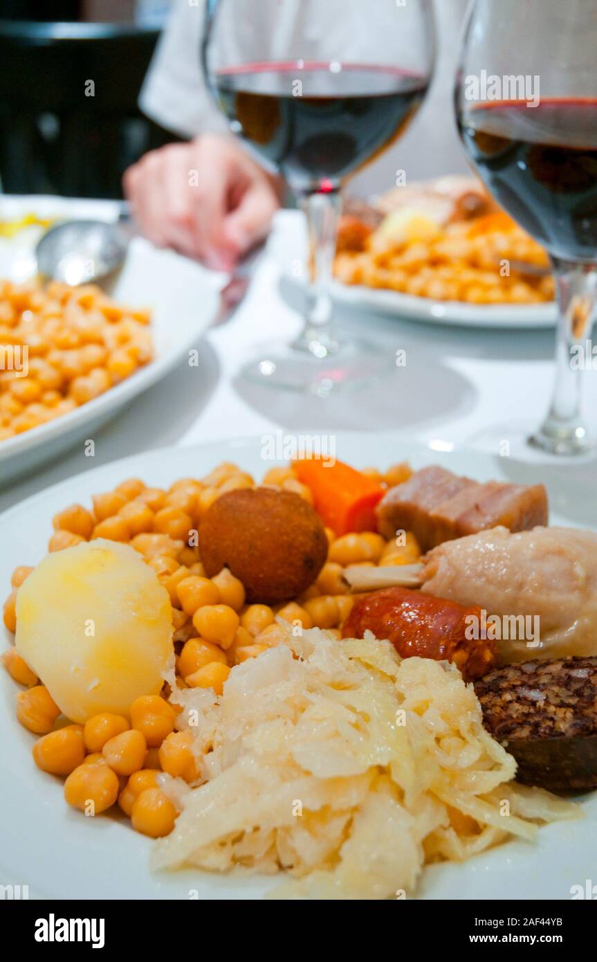 Cocido madrileño. Madrid, Espagne. Banque D'Images