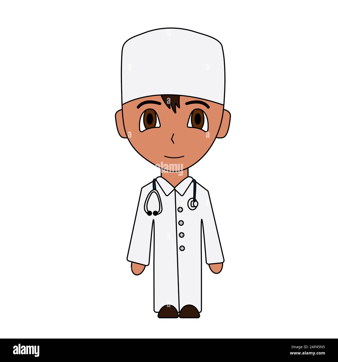 Cartoon homme médecin isolé plat. vector illustration Illustration de Vecteur