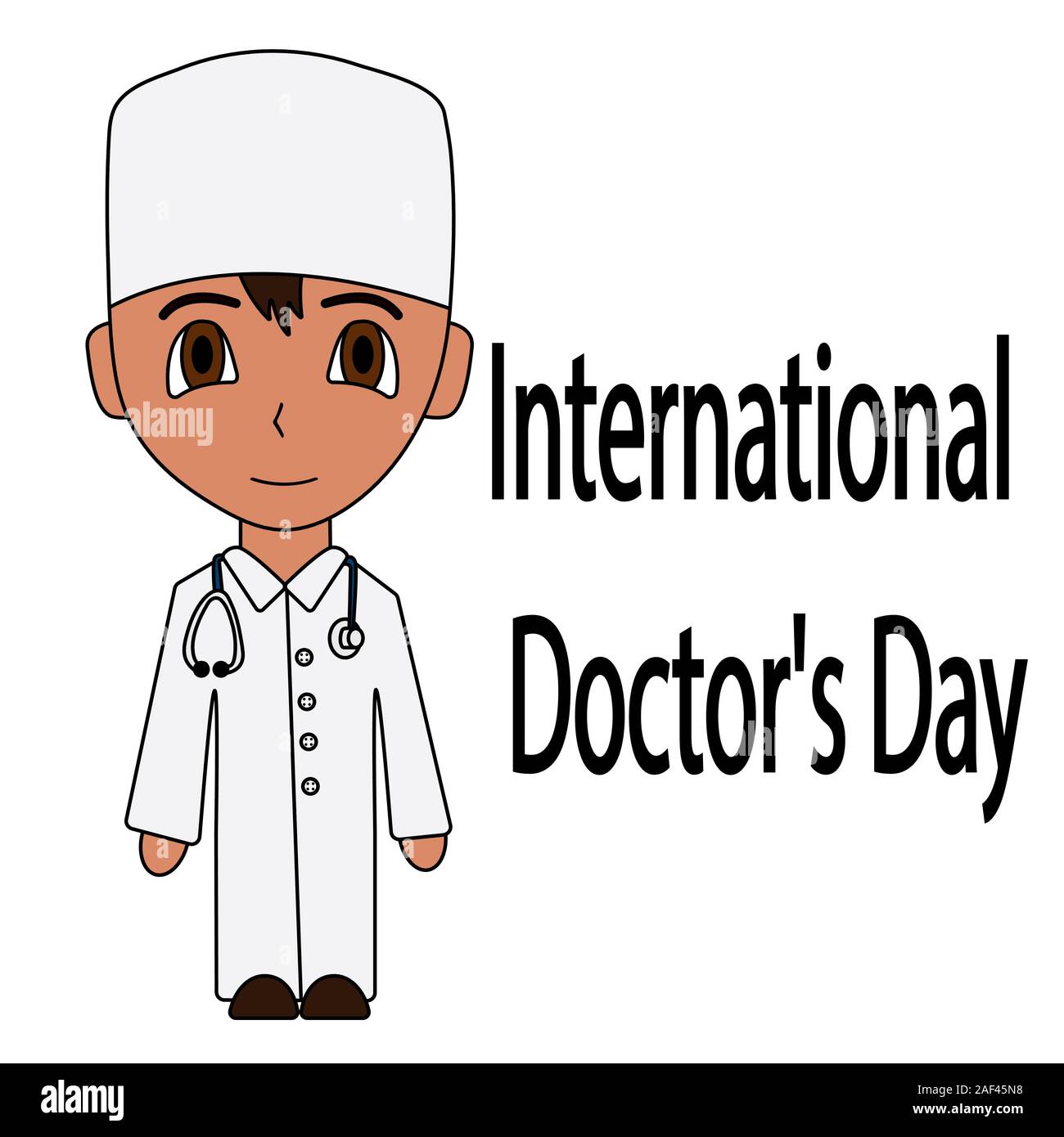 Cartoon médecin homme. Journée internationale des médecins à plat isolé. vector illustration Illustration de Vecteur