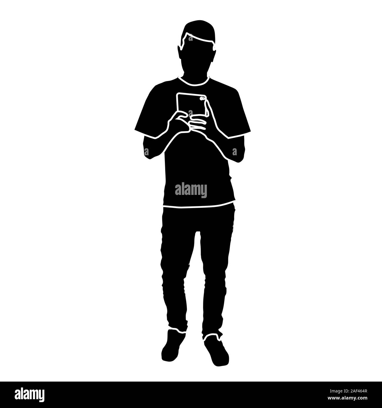 L'homme prenant toute la longueur dans le miroir. selfies Simple illustration vectorielle stock isolé Illustration de Vecteur