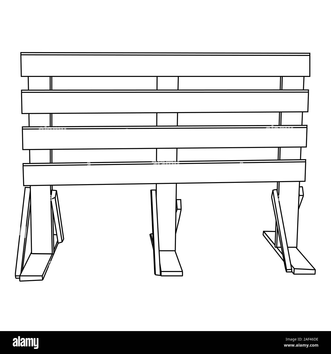 Clôtures en bois portable. illustration vectorielle stock contour isolé Illustration de Vecteur