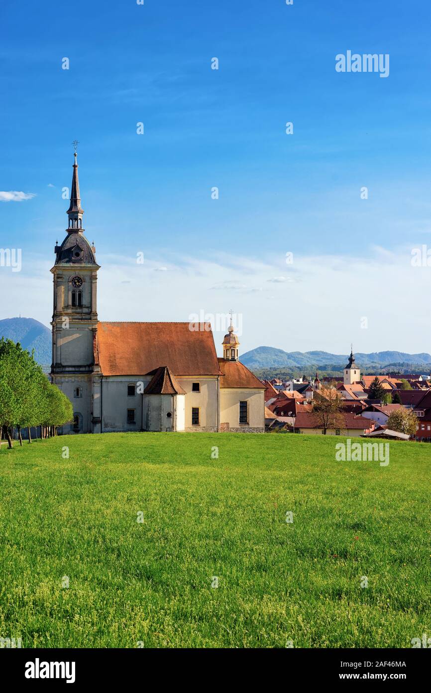 L'église paroissiale de Saint Barthélemy et décor de Maribor Slovénie Banque D'Images