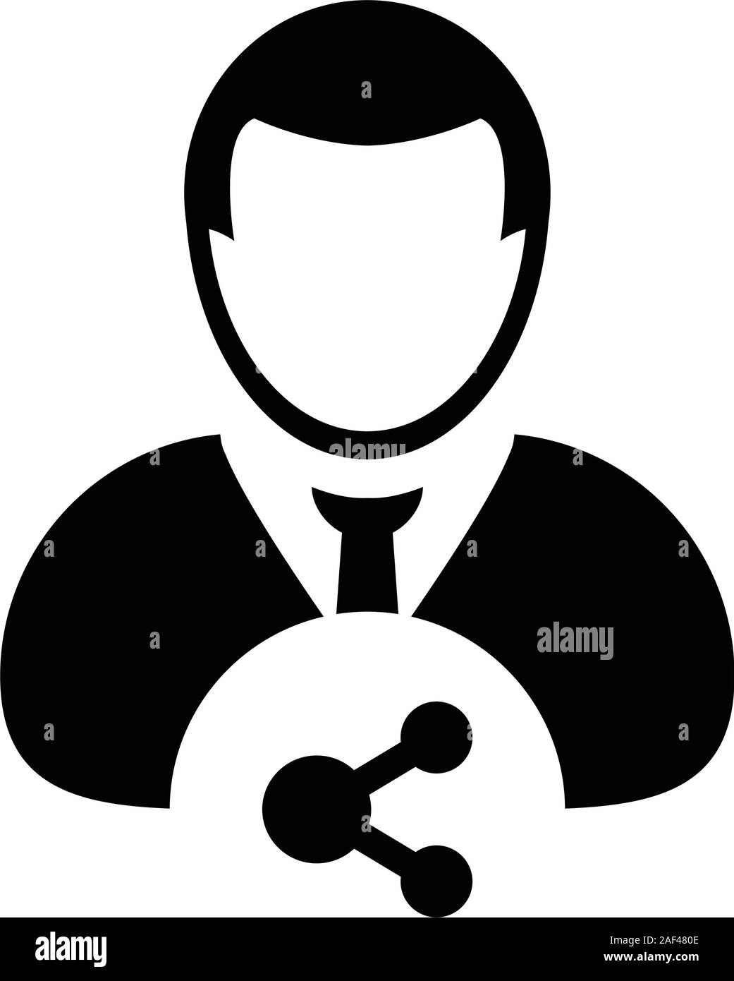 L'icône avec le symbole mâle partager vector profil avatar dans un glyphe illustration pictogramme Illustration de Vecteur