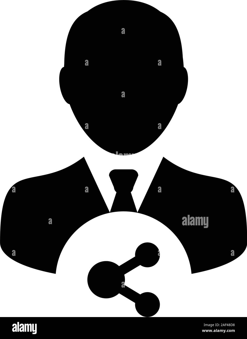 L'icône avec le symbole mâle partager vector profil avatar dans un glyphe illustration pictogramme Illustration de Vecteur