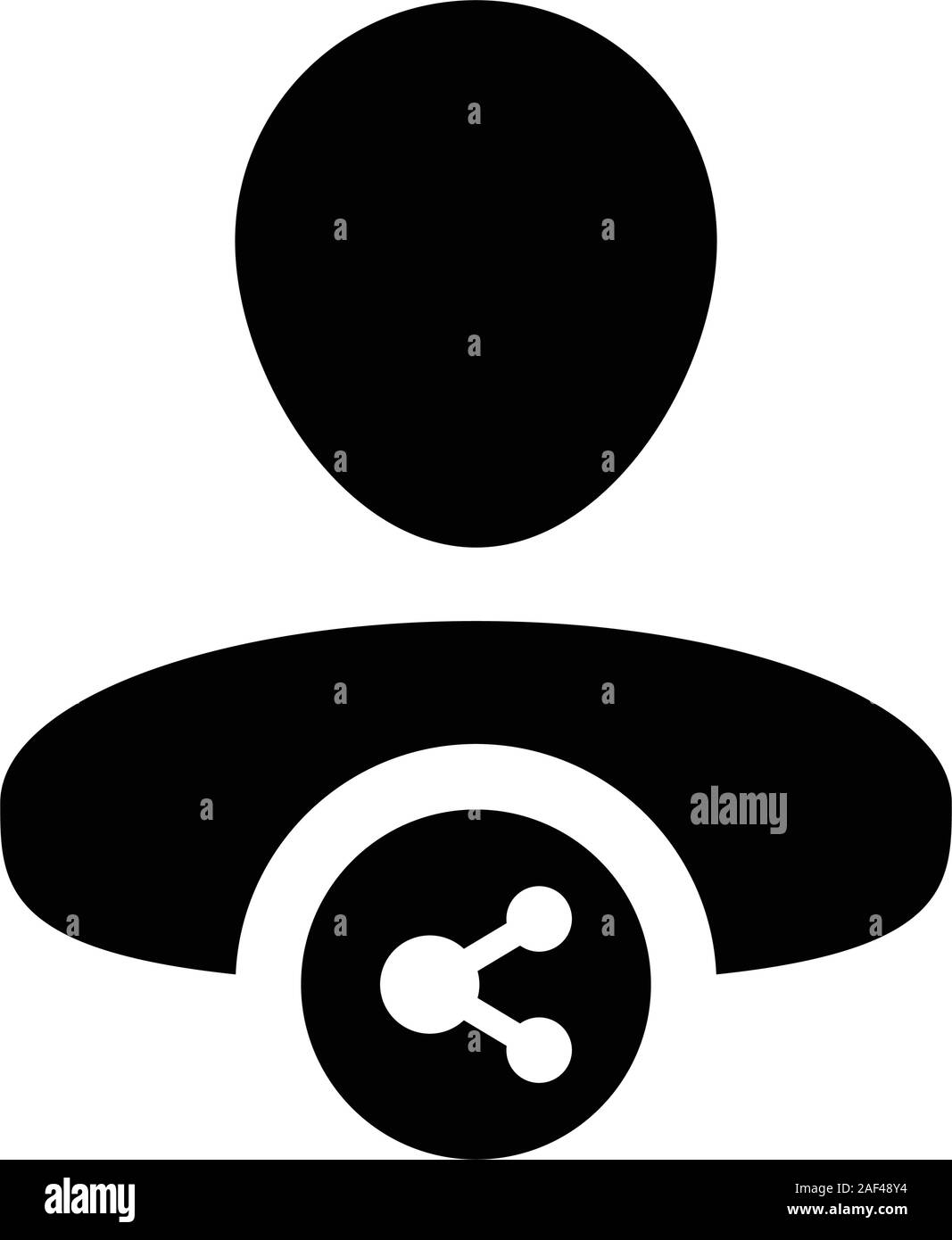 L'icône avec le symbole mâle partager vector profil avatar dans un glyphe illustration pictogramme Illustration de Vecteur