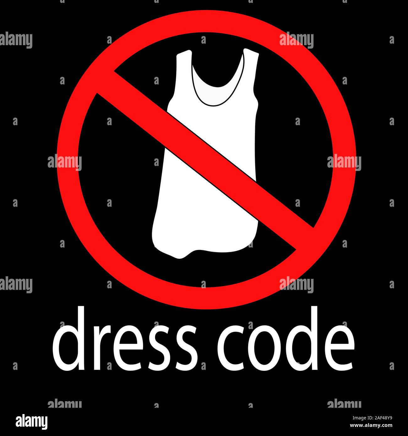 Pas dans une chemise signe. code vestimentaire. stock vector illustration Illustration de Vecteur