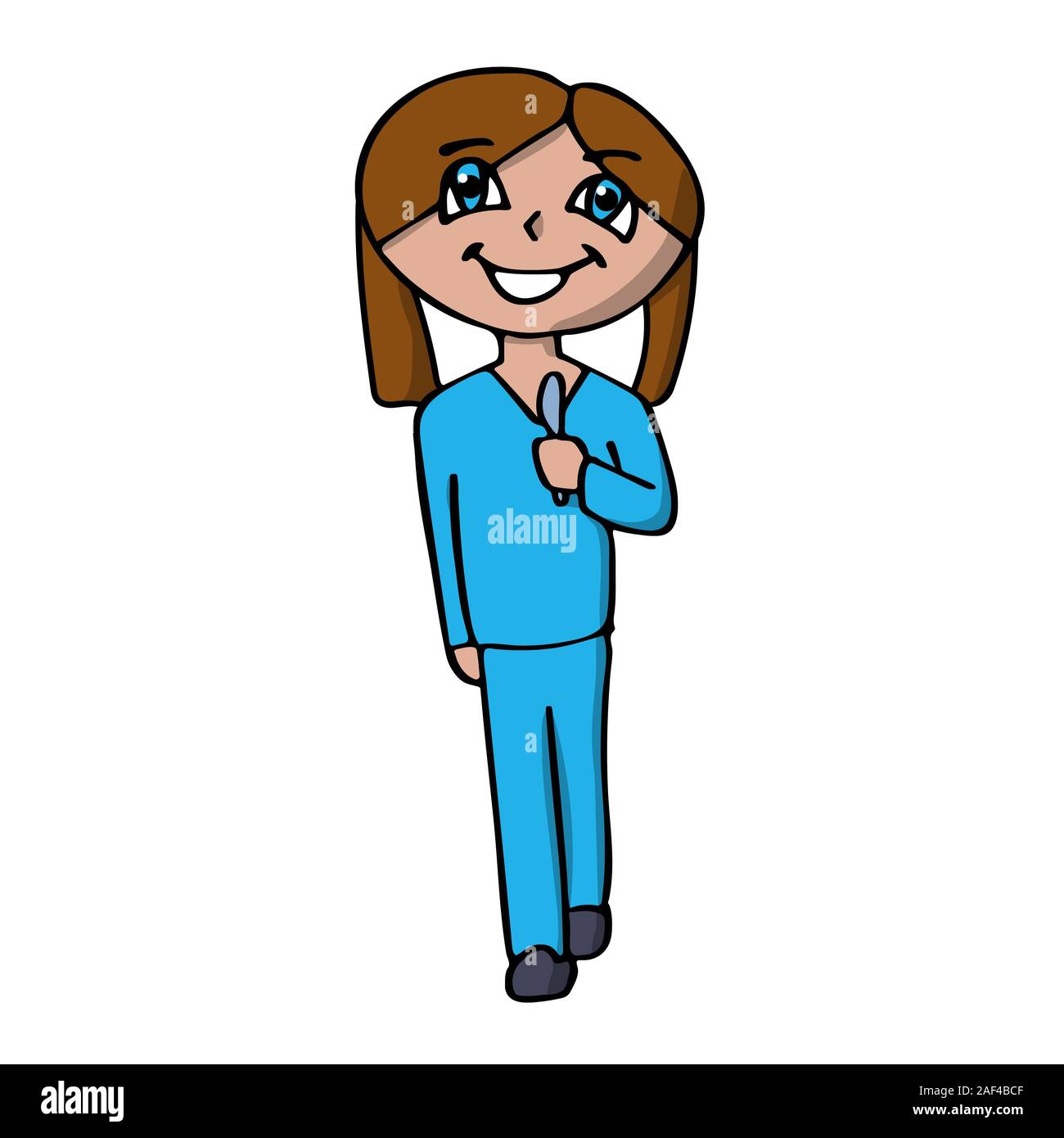 Doctor avec un scalpel smiling va pour une opération d'illustration vectorielle stock isolé. Illustration de Vecteur