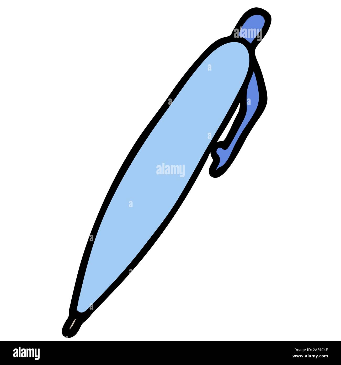 Stylo bleu cartoon style doodle en stock. vector illustration Illustration de Vecteur