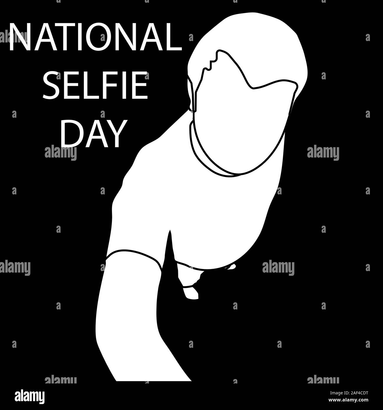 Décrire l'homme fait la photo pour la journée nationale d'actions isolées selfies. vector illustration Illustration de Vecteur