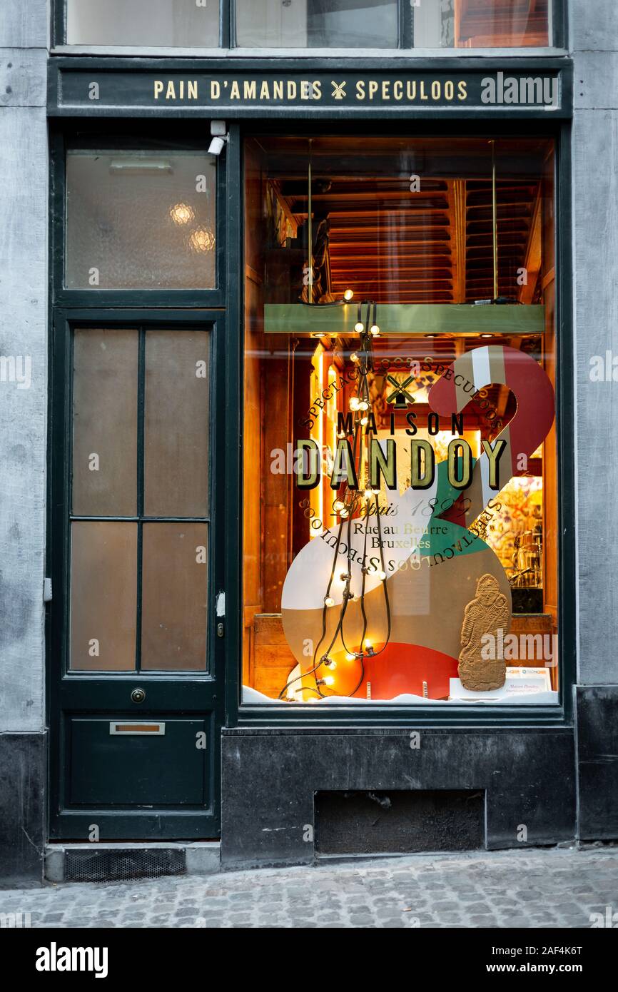 Maison Dandoy pâtisserie, Bruxelles, Belgique Banque D'Images