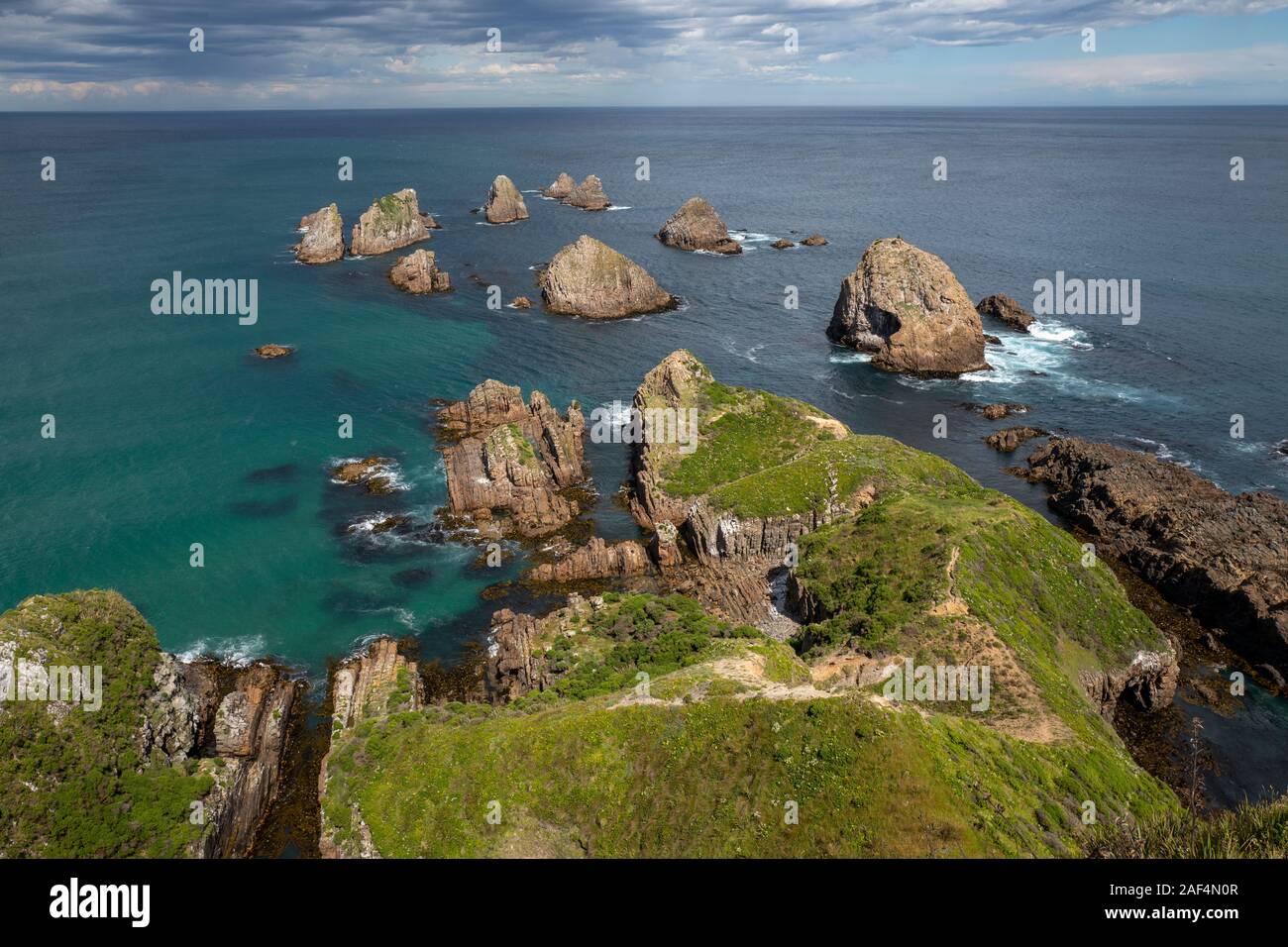 Nugget Point phare de la Catlins, Otago, Nouvelle-Zélande Banque D'Images