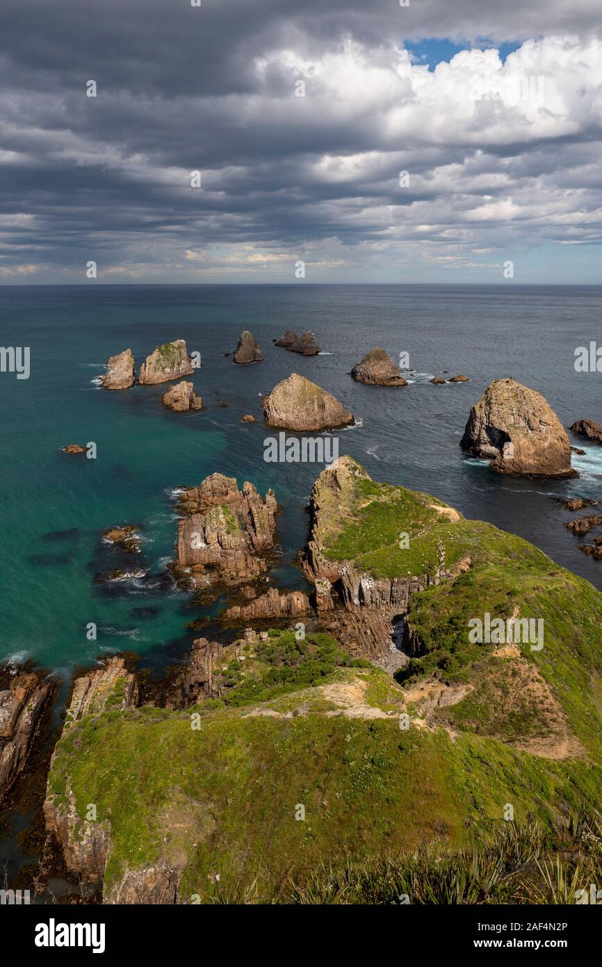 Nugget Point phare de la Catlins, Otago, Nouvelle-Zélande Banque D'Images